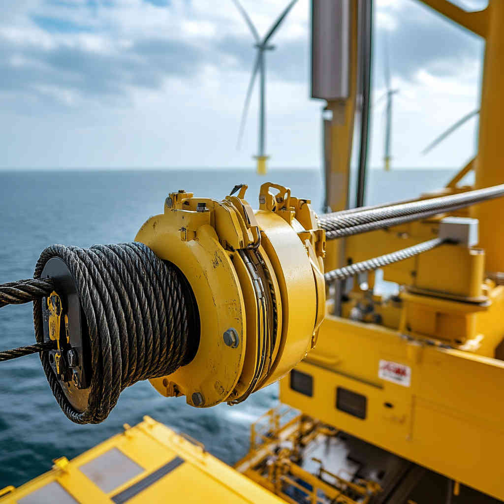 Winch used in offshore wind farm maintenance