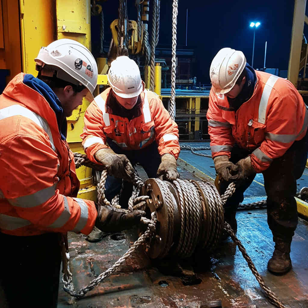 Our dedicated team working on anchor handling winches