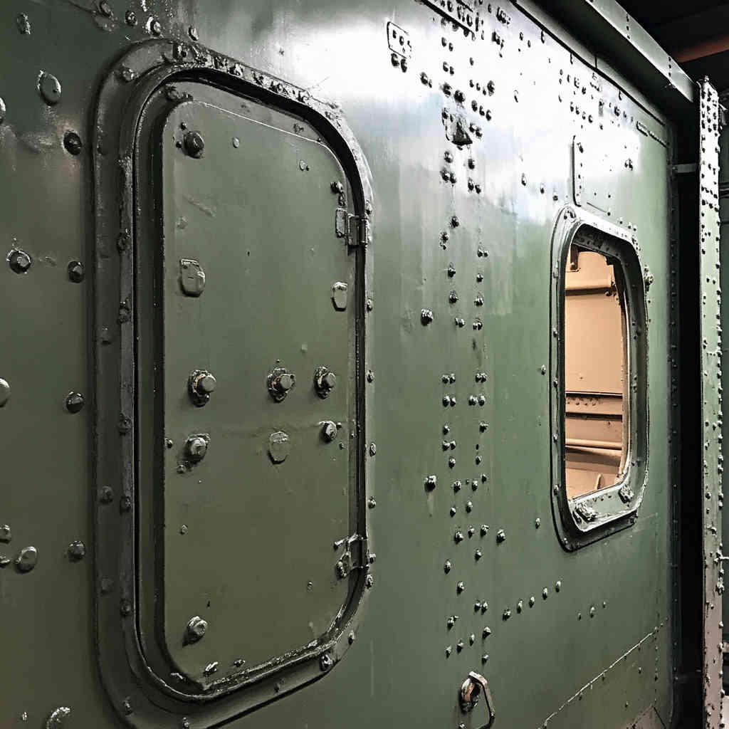 Weathertight doors on a military vessel