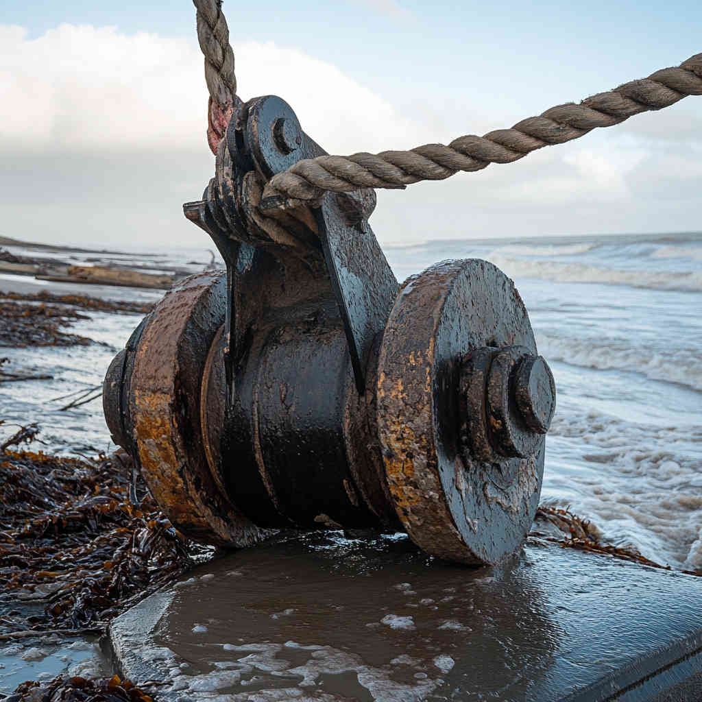 Winch used in coastal cleanup operations